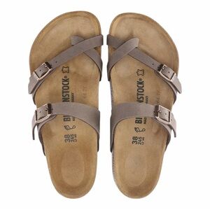 Birkenstock Suede Moca Mayari Sandals SZ 37 Casual Granola Girl Boho Coastal